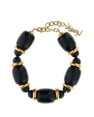 Saint Laurent Two-Tone Resin And Metal Necklace - Black