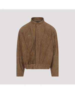 Giorgio Armani Partridge Lamb Leather Blouson Jacket - Brown