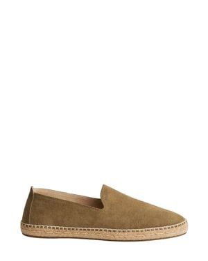 Manebí Calf Leather Jute-Trim Round-Toe Flat Shoes - Green