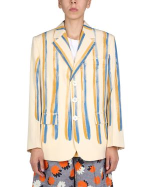 Marni Single-Breasted Jacket - Natural