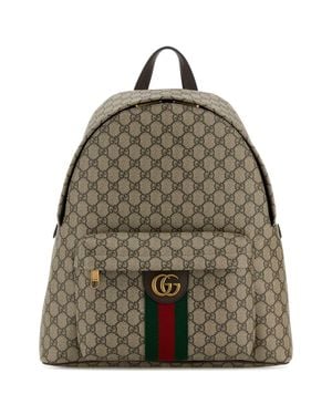 Gucci Printed Canvas Medium Ophidia Backpack - Brown