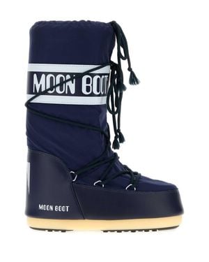 Moon Boot Nylon And Synthetic Leather Icon Boots - Blue