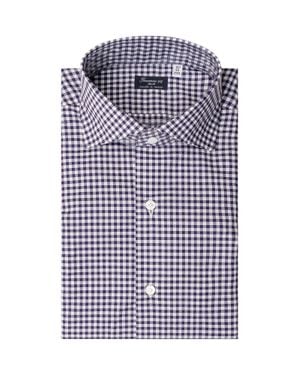 Finamore 1925 Classic Quadri Shirt With Cthessico Collar - Blue