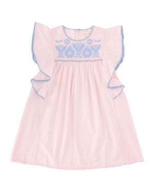 Louise Misha Mini Organic Cotton Dress For Girls - Pink