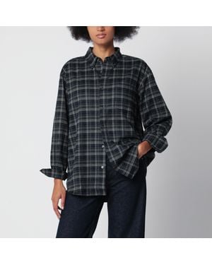 DUNST Checked Flannel Shirt - Black