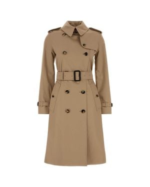 Burberry Gabardine Lakefield Trench Jacket - Natural