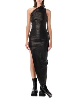 Rick Owens Sculptural Draped Slip Dress - Black