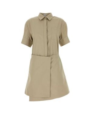 Loewe Gabardine Mini Dress - Natural