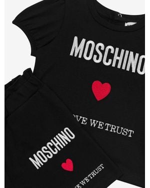 Moschino T Shirt And Shortsset - Black