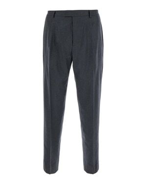 Low Brand Wool Blend Regular-Fit Pants With Semi-Elasticated Waist - Blue