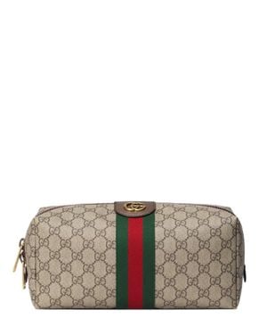 Gucci Soft Gg Supreme Mini Bag With Double G Hardware - Gray
