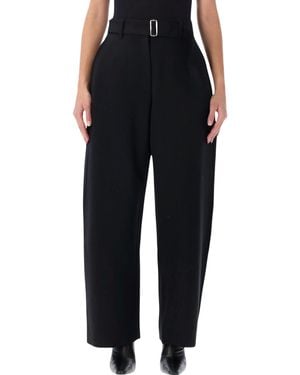Studio Nicholson Belted High-Waist Wide-Leg Pants - Black