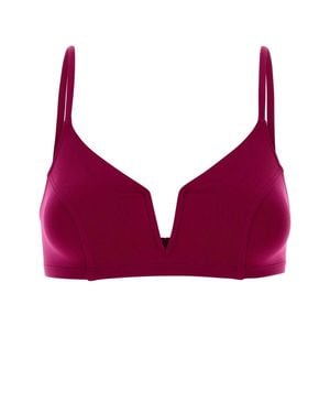 Eres Fuchsia Stretch Nylon Élancée Bikini Top - Red