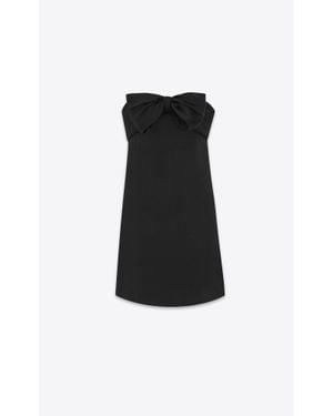Saint Laurent Satin Bustier Dress For - Black