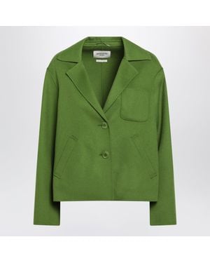 Weekend by Maxmara Cropped Wool-Blend Mini Jacket With Relaxed Fit - Green