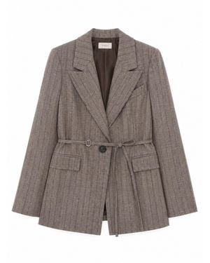 Diega Woven Utility Jacket With Stretch Blend - Brown