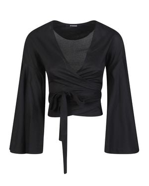 Jacquemus Wrap Design Cotton Top - Black