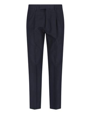 ZEGNA Cotton-Linen Pants With Cotton Lining - Blue