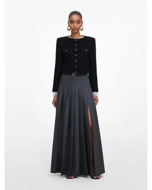 Self-Portrait Elegant Removable Belted Mini Skirt With Split Design Size Uk - Black