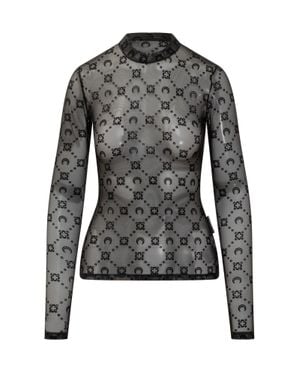 Marine Serre High Neck Mini Top - Black