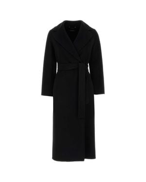 Max Mara Poldo 100% Virgin Wool Coat - Black