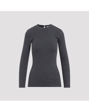 Brunello Cucinelli Piombo L/S Rib T-Shirt - Black