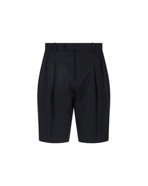 Saint Laurent Pleated Tailored Bermuda Shorts - Blue