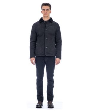 Giorgio Brato Modern Themed Skin Jacket With Button Closure For - Blue