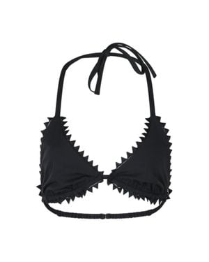 Jacquemus Satin Finish Triangle Bikini Top - Black