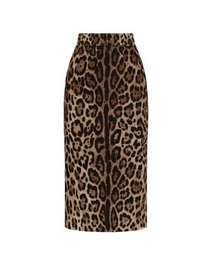 Dolce & Gabbana High-Waisted Back Zip Mini Skirt With Back Slit - Natural