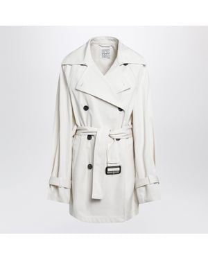 TOTEME Ivory Doublebreasted Cotton Trench Coat - White
