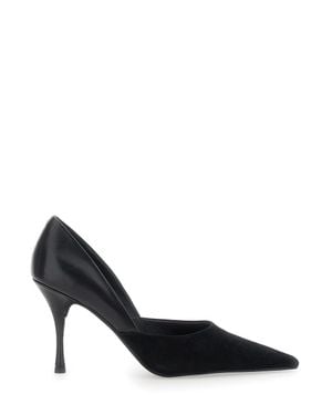 Jeffrey Campbell Volturi High-Heel Leather Pumps With Tapered Silhouette - Black