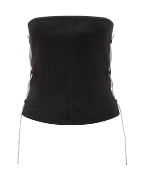 GIUSEPPE DI MORABITO Strass Embellished Mini Top - Black