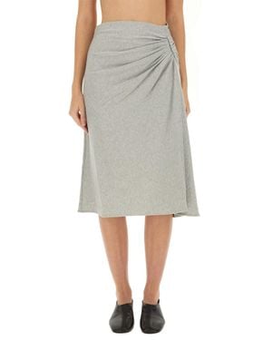 Dries Van Noten Draped "Hevira" Skirt - Gray