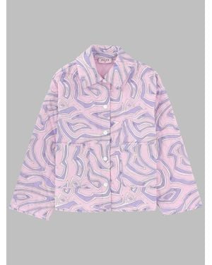 PUCCI Mini Puffer Jacket For Girls - Pink