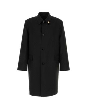 Gucci Solid Wool Coat - Black