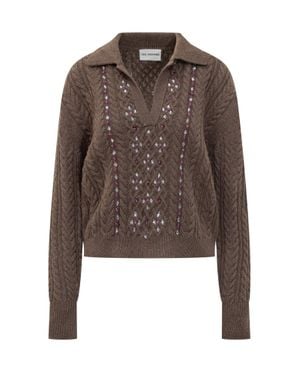 Des Phemmes Chic Pullover With Innovative Design - Brown