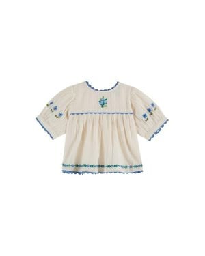 Emile Et Ida Mini Dress Blouse For Girls - White
