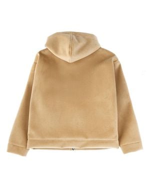 MSGM Corduroy Zip-Up Hooded Jacket - Natural