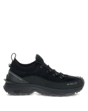 Moncler Nubuck Suede & Mesh Sneaker With Ortholite Insole, Carbon Fiber Sole - Black