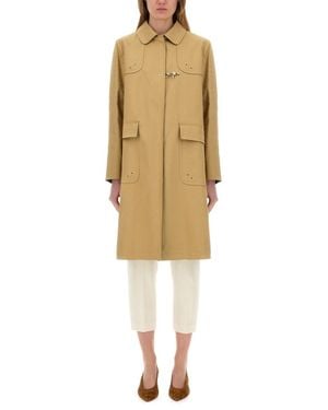 Fay Stretch Cotton Trench Coat - Natural