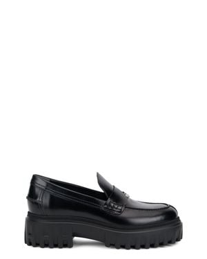 Hogan Leather Slip-On - Black