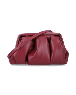 The Moire Pleated Shoulder Bag - Red