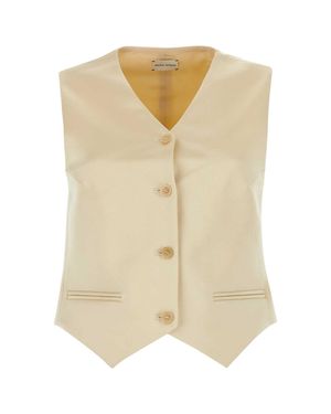 Magda Butrym Cream Cotton Blend Vest - Natural
