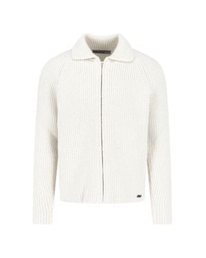 Massimo Osti Studio Ribbed Knit Zip-Up Cardigan - White