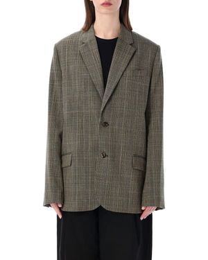 Soeur Oversized Checkered Jacket - Gray