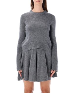 By Malene Birger Wool Knit Mini Dress - Gray