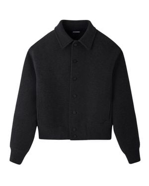 Jacquemus Felt Bomber Jacket - Black