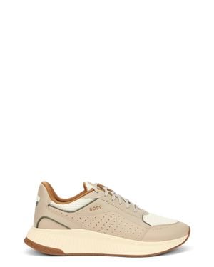 BOSS Elegant High-Sole Sneaker With Slender Profile - Natural