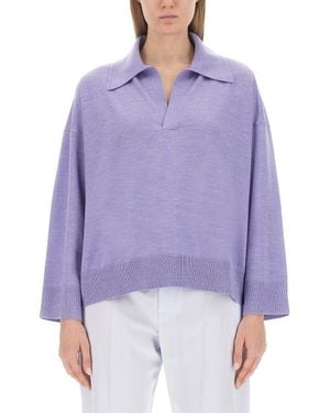 Bottega Veneta Wool Polo - Purple